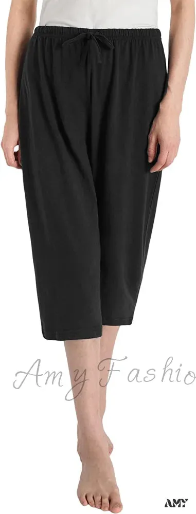 Amy Fashion - Women's Cotton Capri Pants Sleep Capris