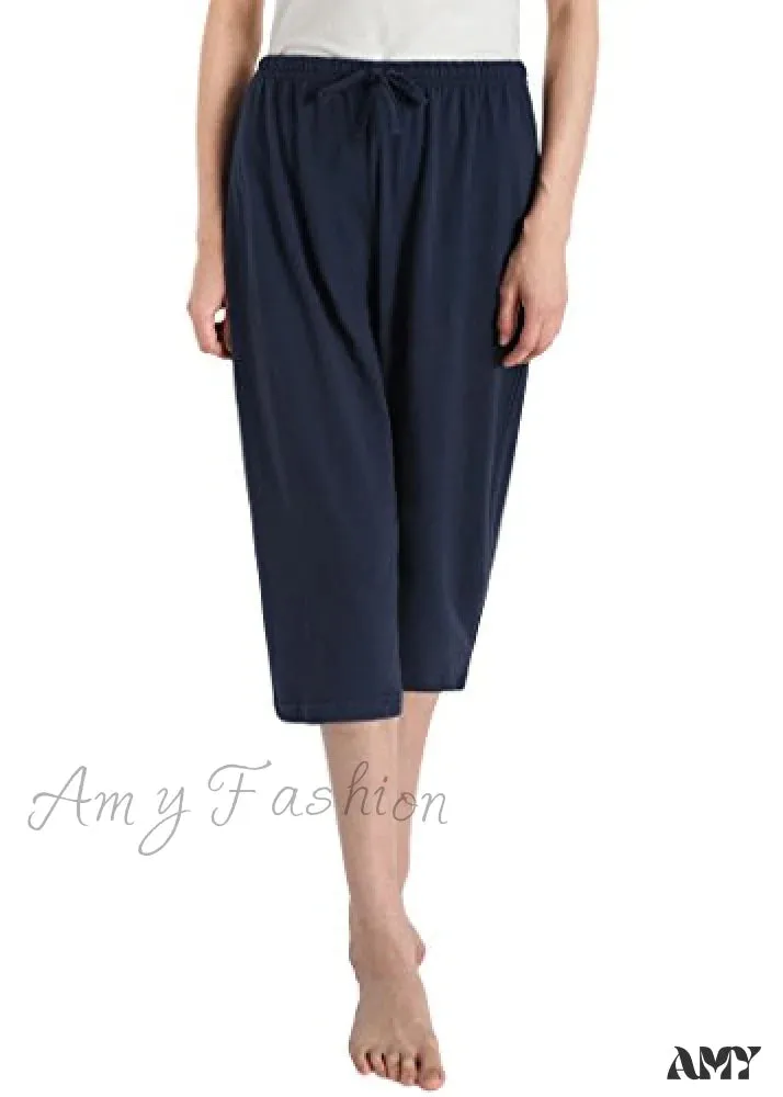 Amy Fashion - Women's Cotton Capri Pants Sleep Capris