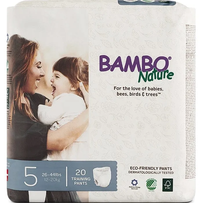 Bambo Nature Eco-Friendly Training Pants, Up to 12 hrs protection, Breathable, Free of harmful chemicals