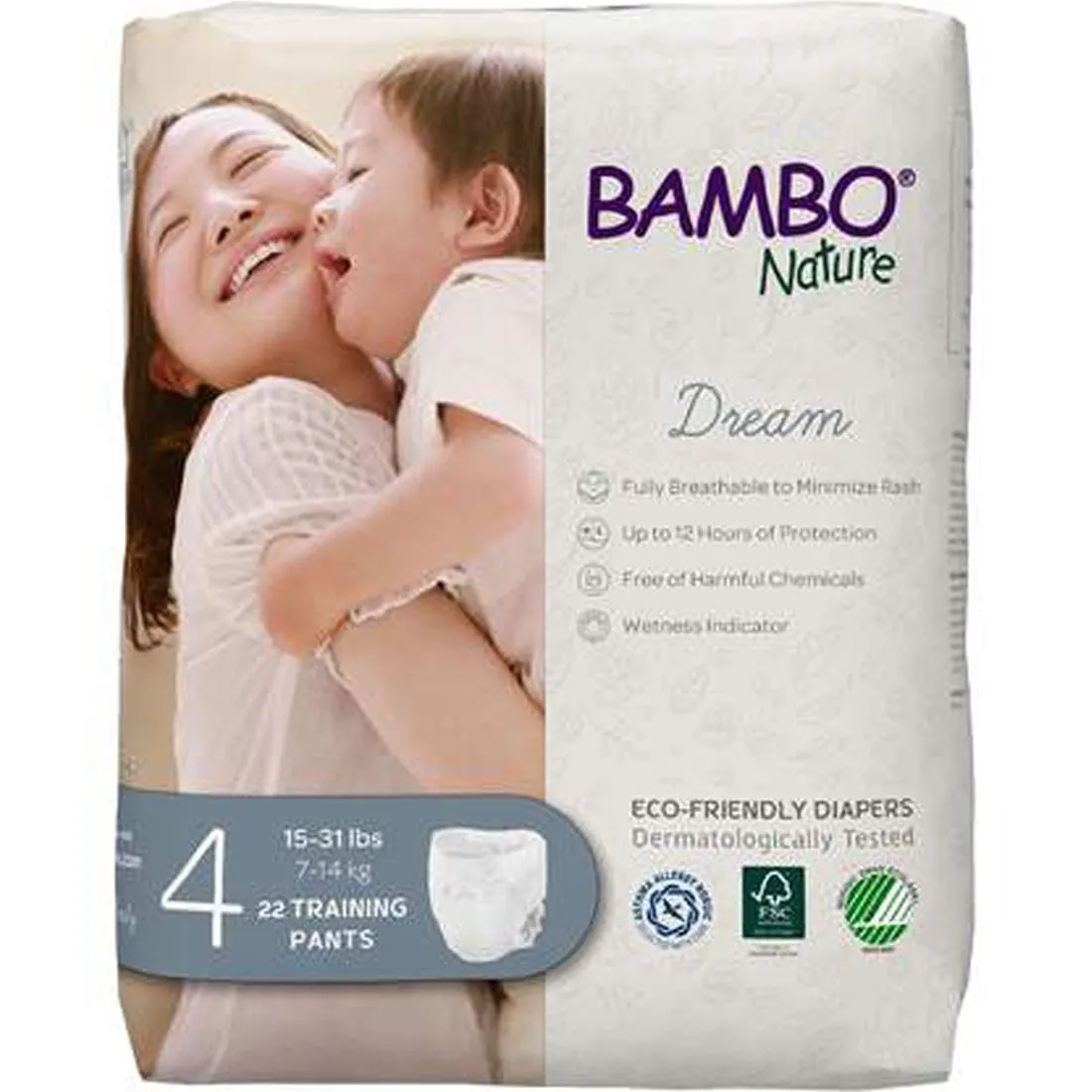 Bambo Nature Eco-Friendly Training Pants, Up to 12 hrs protection, Breathable, Free of harmful chemicals