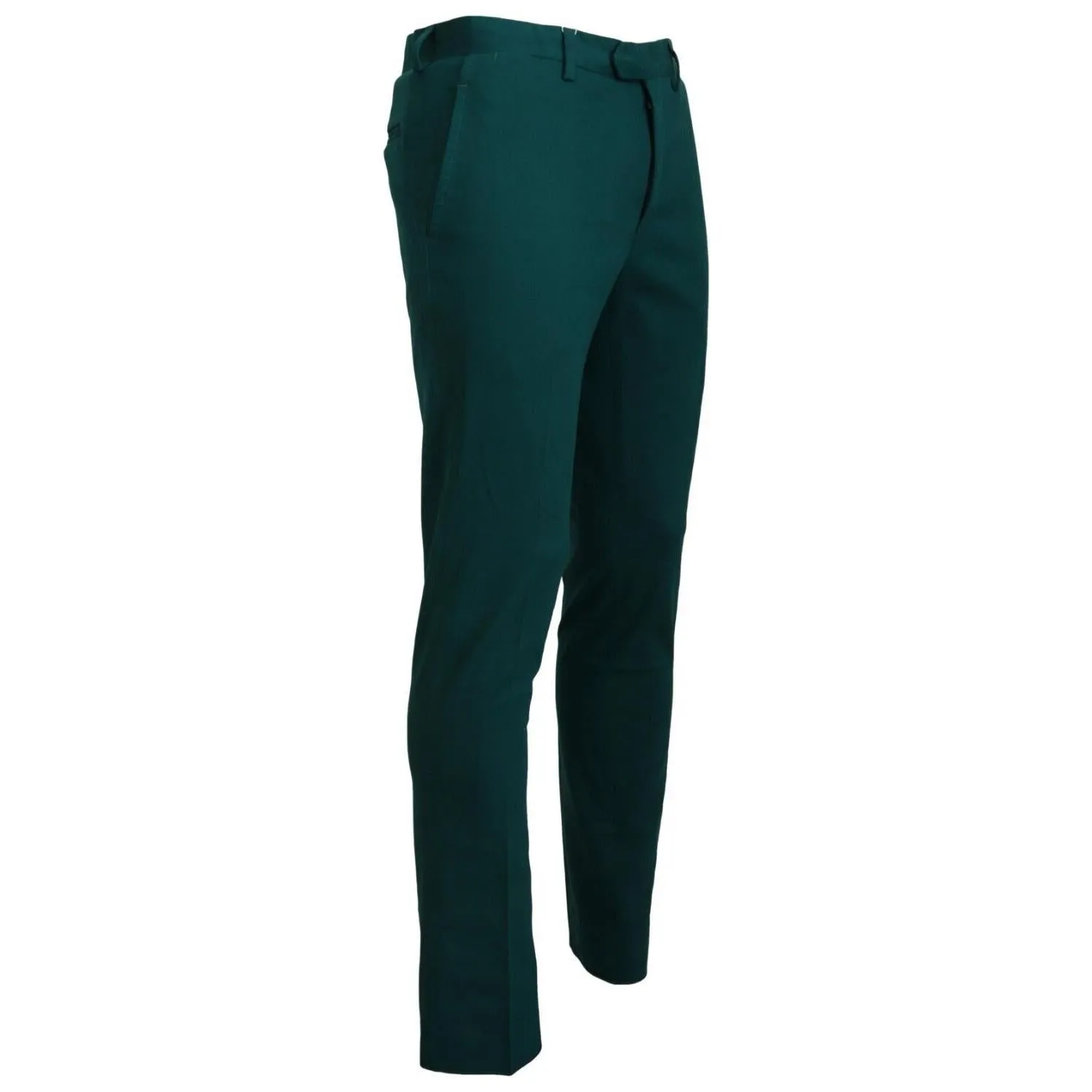 BENCIVENGA Elegantly Tailored Green Pure Cotton Pants