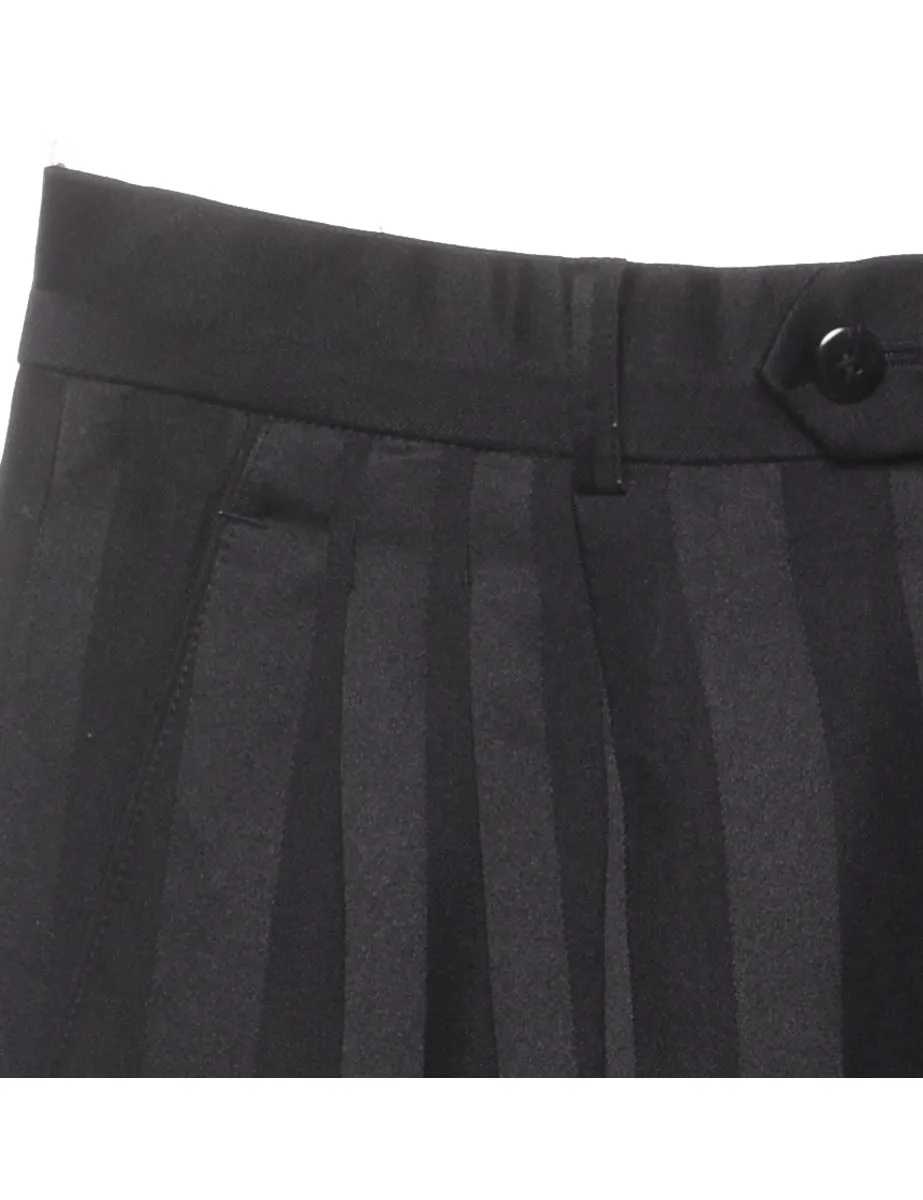 Black Striped Straight-Fit Trousers - W34 L28