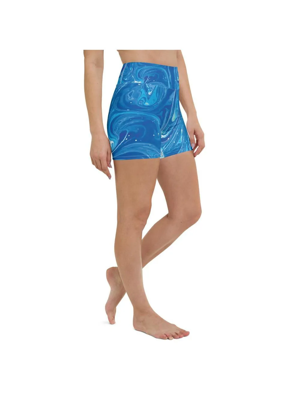 Blue Swirl Yoga Shorts