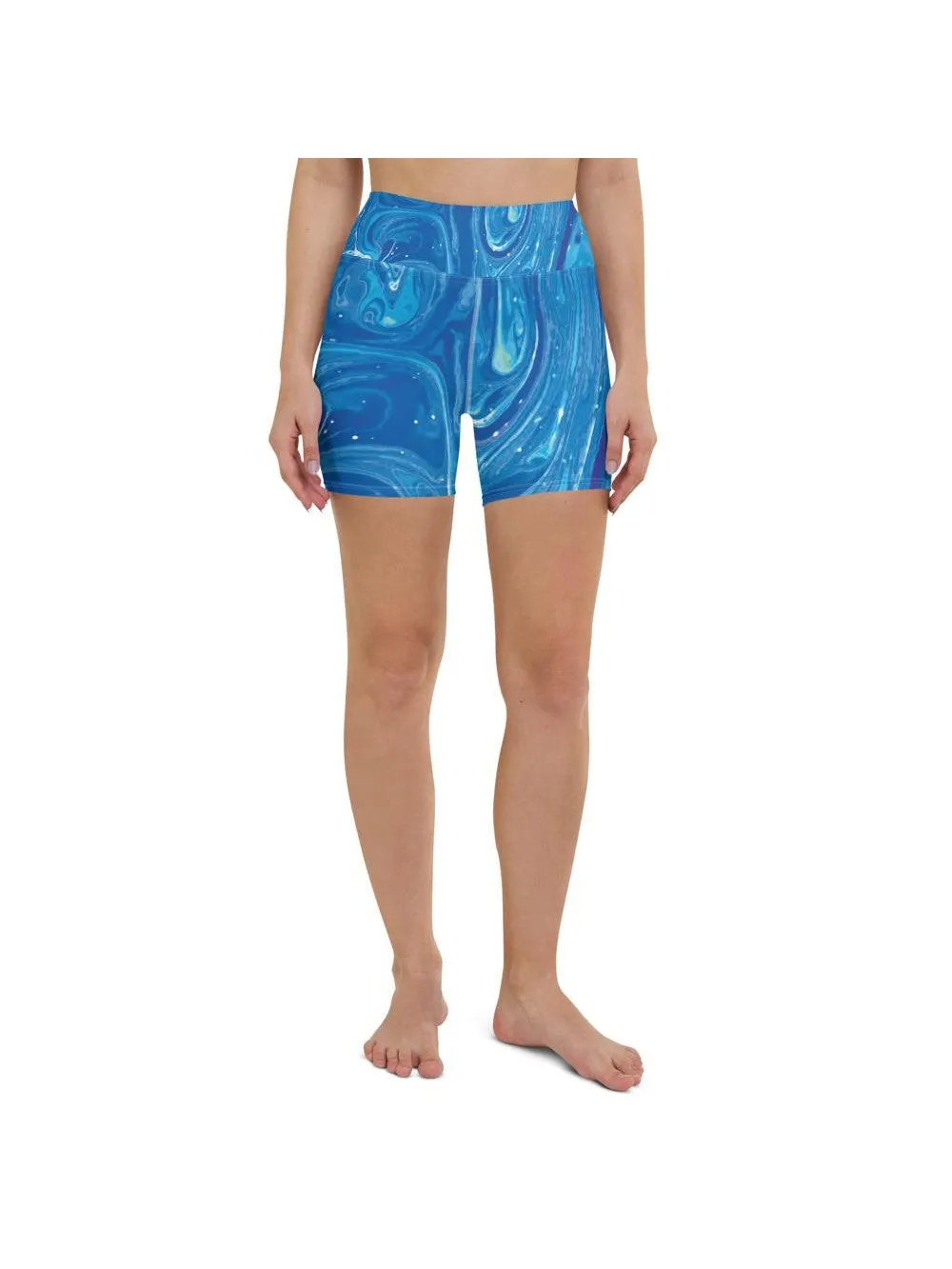 Blue Swirl Yoga Shorts