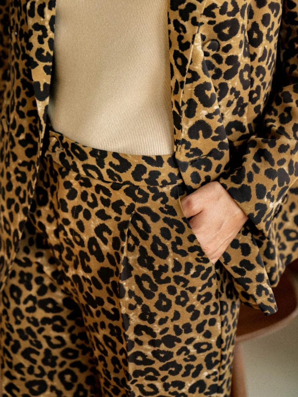 Bold Leopard Print Wide Leg Pants