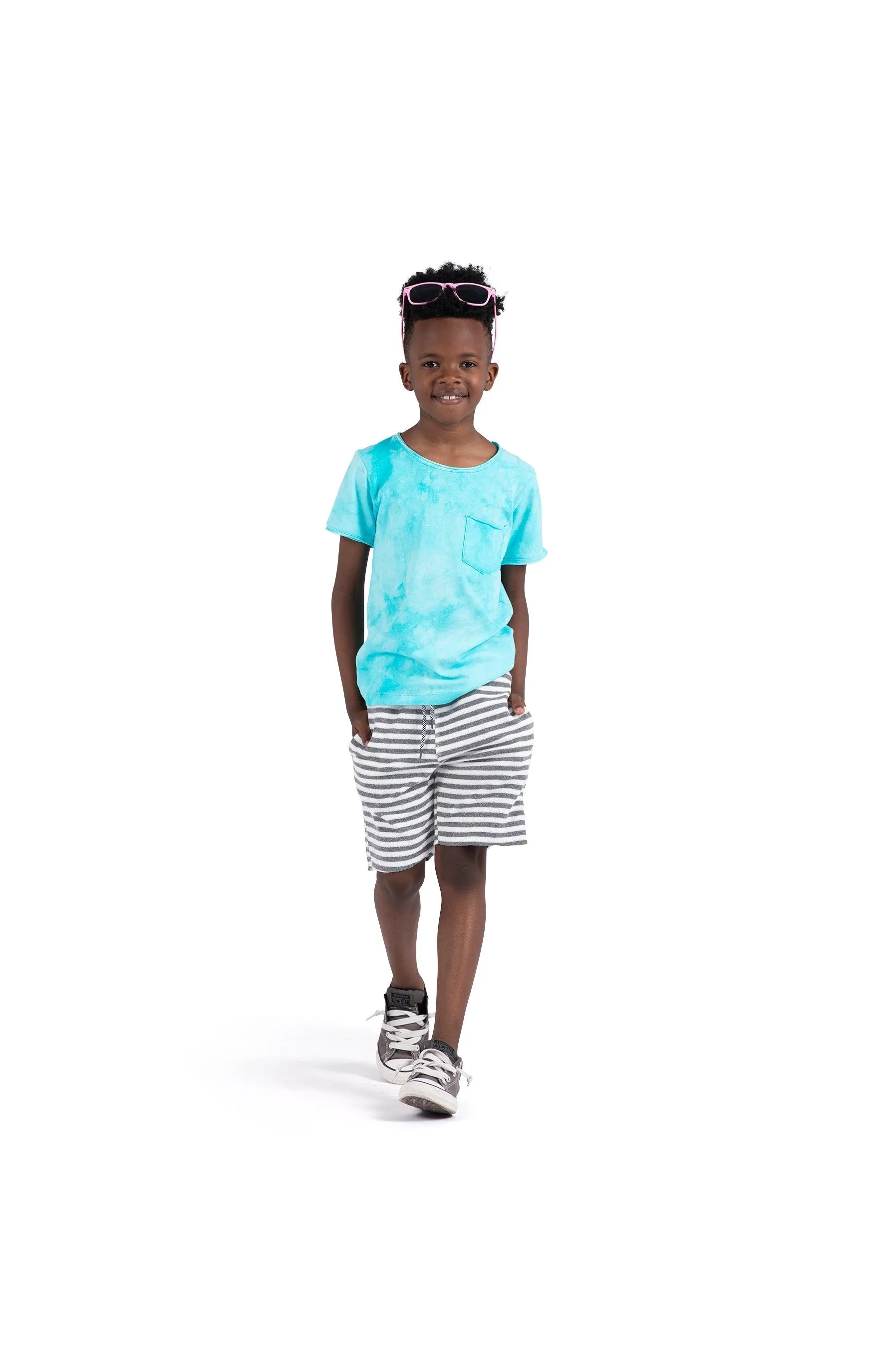 Boys Bottoms | Grey Stripe Terry Camp Short | Appaman