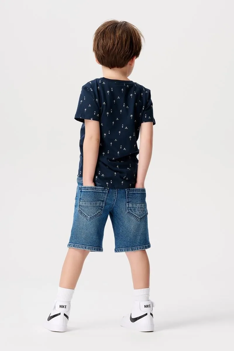 Boy's Cotton Duncan Denim Shorts - Medium Blue Wash