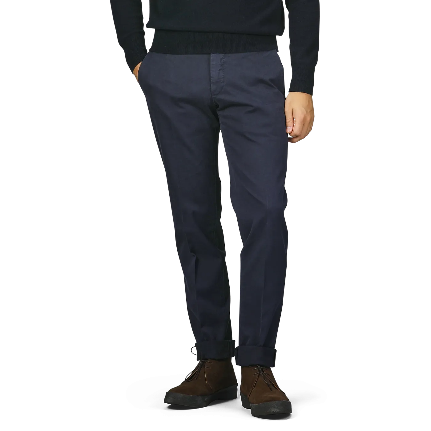 Dark Blue Cotton Stretch Model 30 Chinos