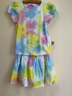 Design History Girls Two Piece Tie Dye Top & Skort Set