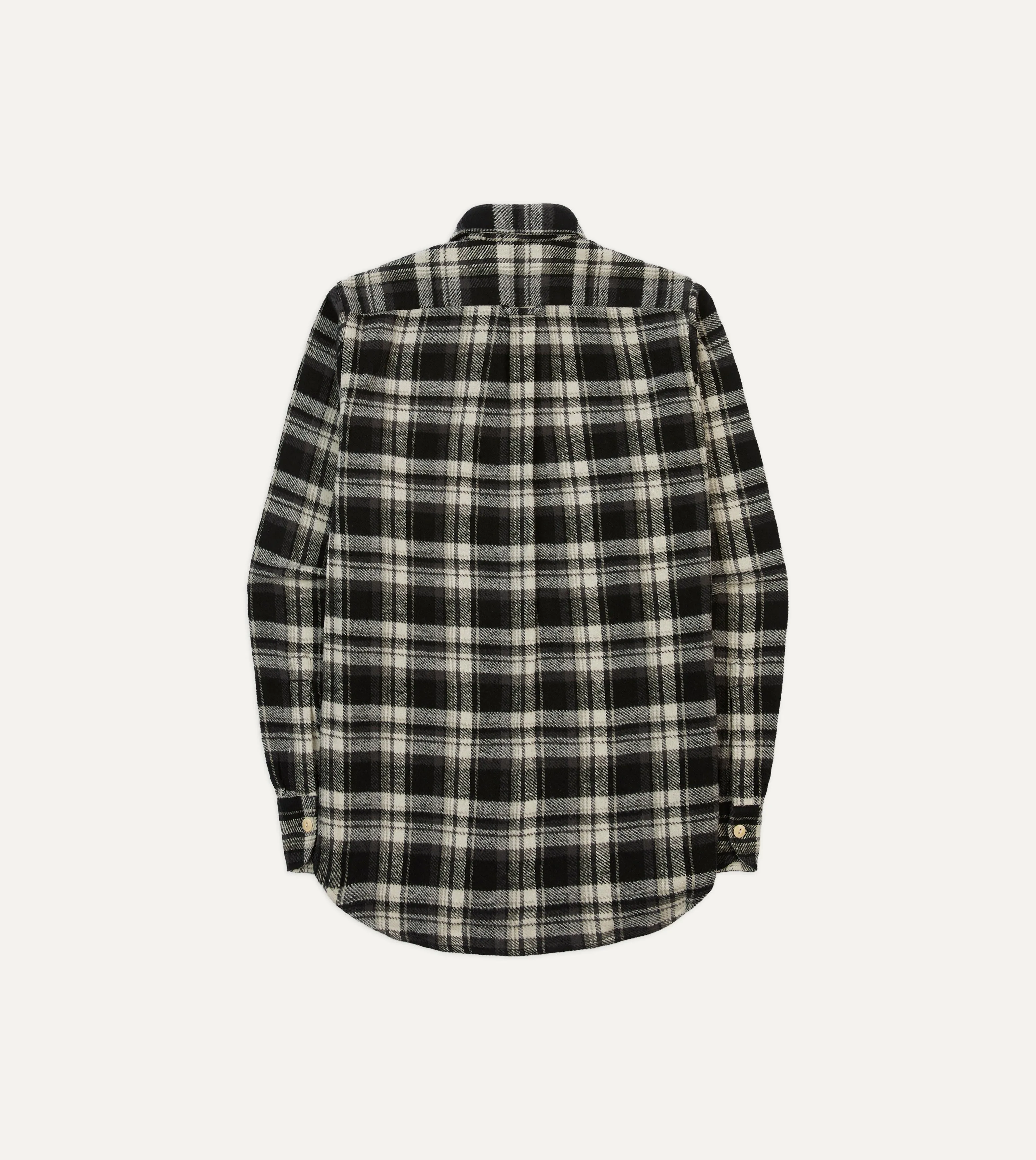 Drake's by A. Levine Black Check Cotton Two-Pocket Work Shirt