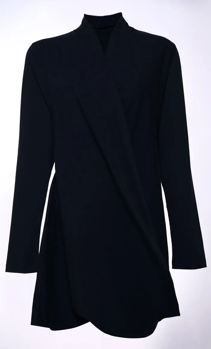 Draped in Style: Fashion-Forward Navy Tunic