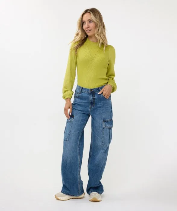 EsQualo Cargo Wide Leg Jean