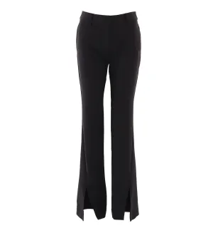 Front Slit Stretch Twill Trouser Black