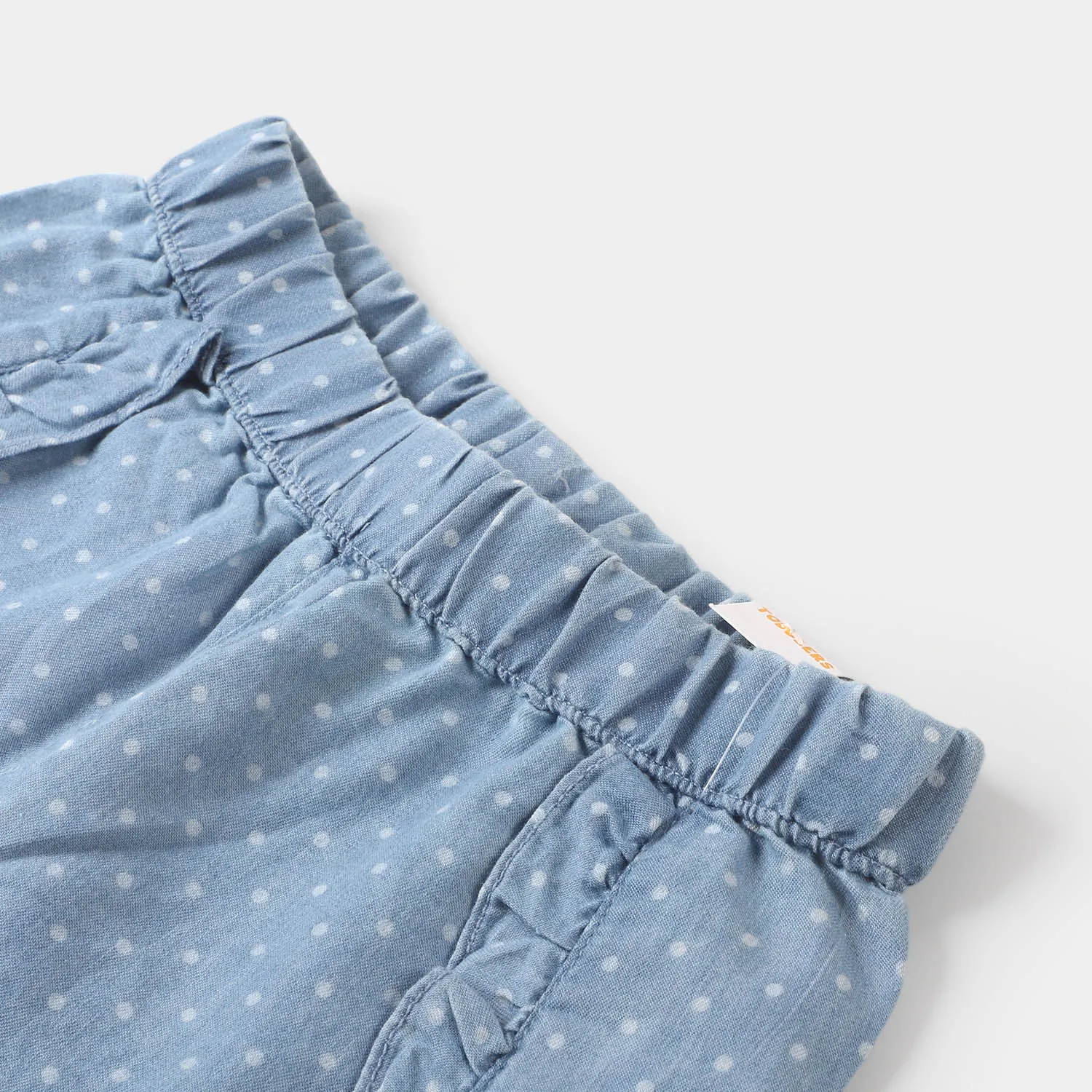 Girls Denim Short Polka Dots - Ice Blue