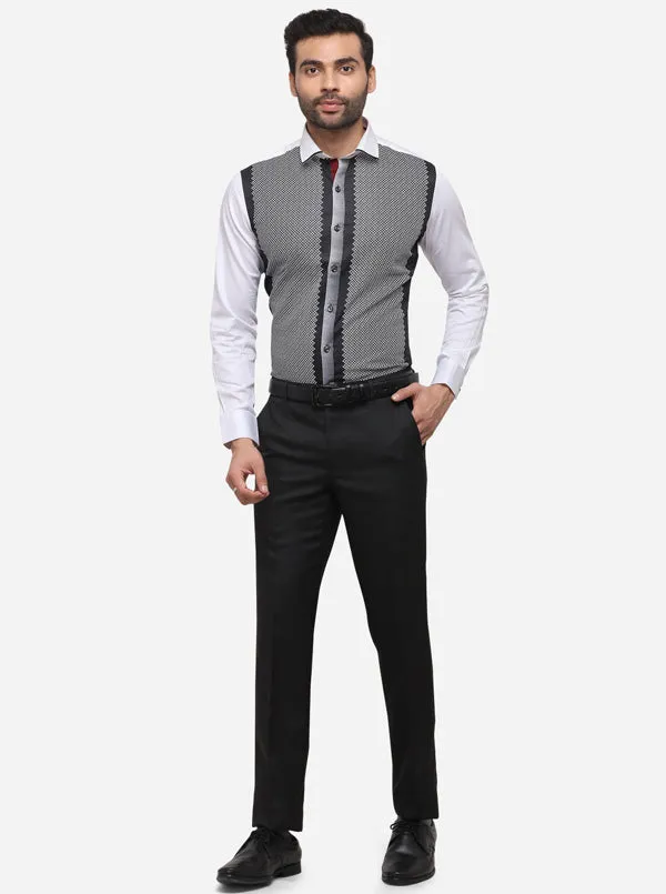 Grey Slim Fit Solid Formal Trouser | Greenfibre