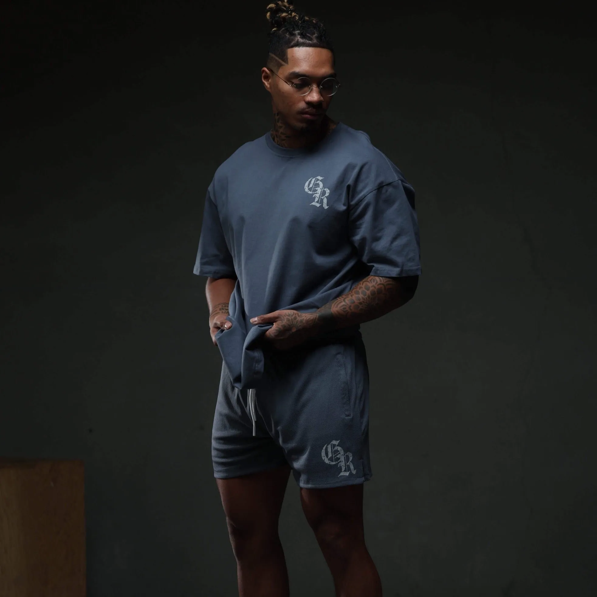 Initial Shorts - Faded Blue