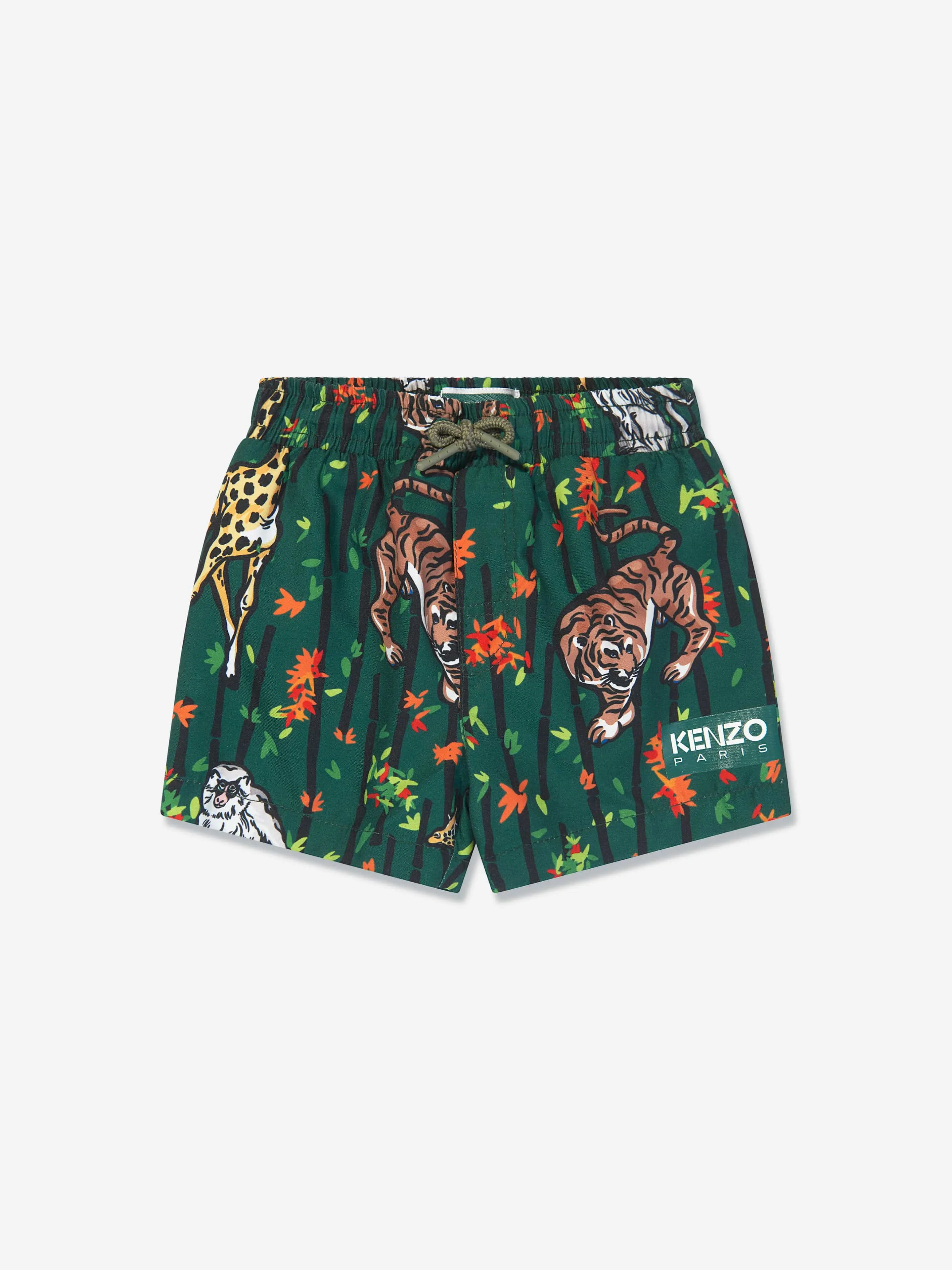 KENZO Baby Boys Tiger Swim Shorts in Green