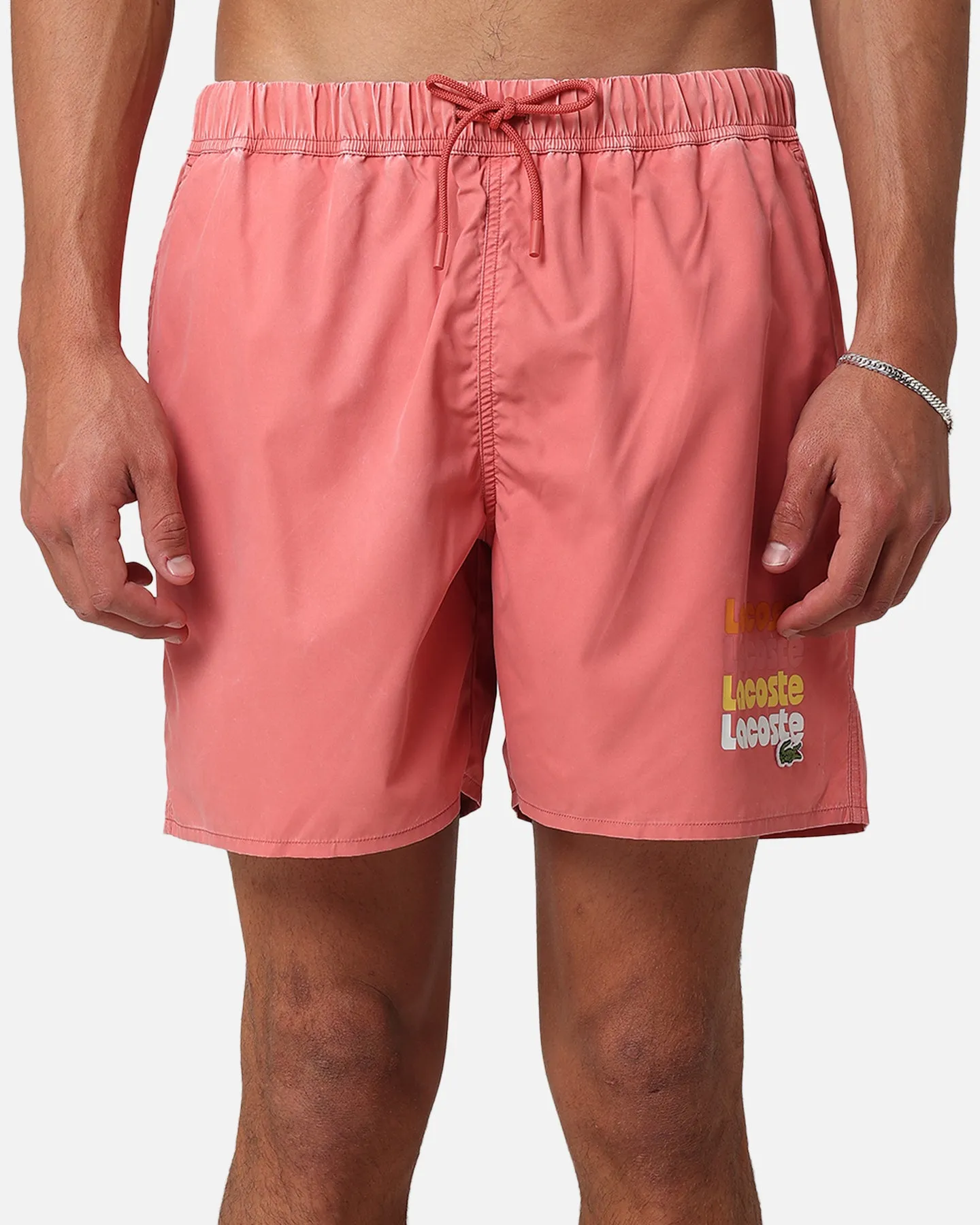 Lacoste Sunbleached Swim Shorts Sierra Red