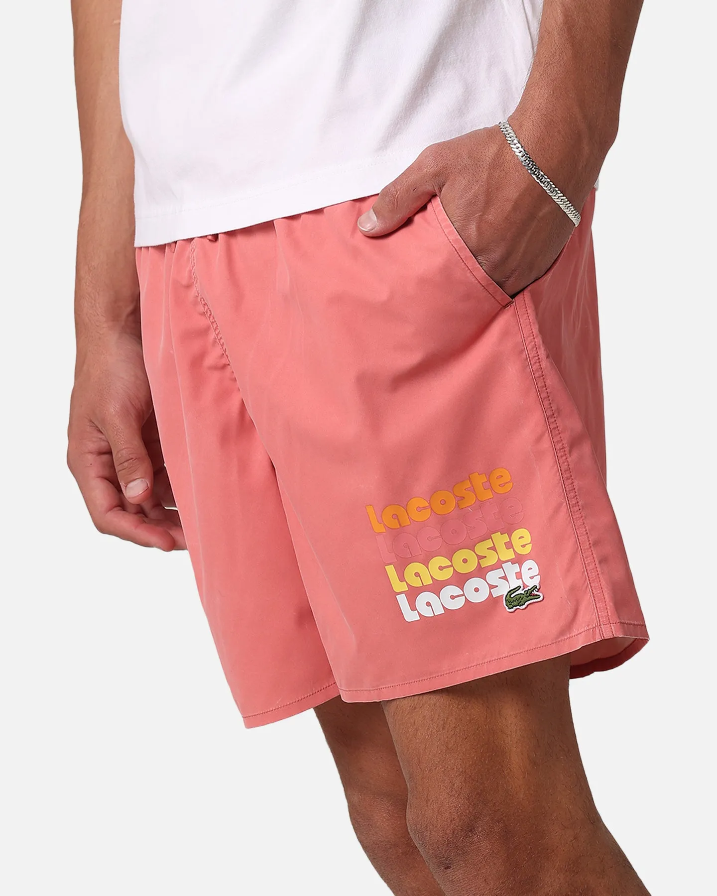 Lacoste Sunbleached Swim Shorts Sierra Red