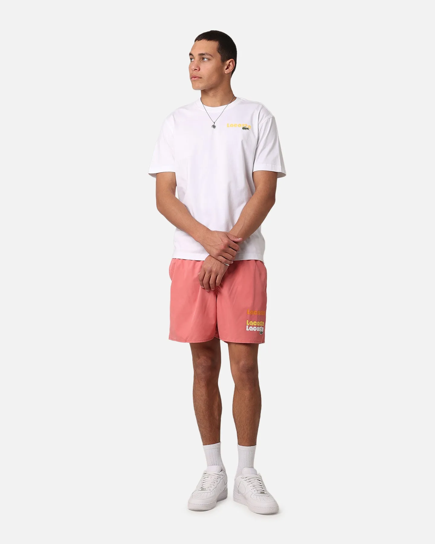 Lacoste Sunbleached Swim Shorts Sierra Red