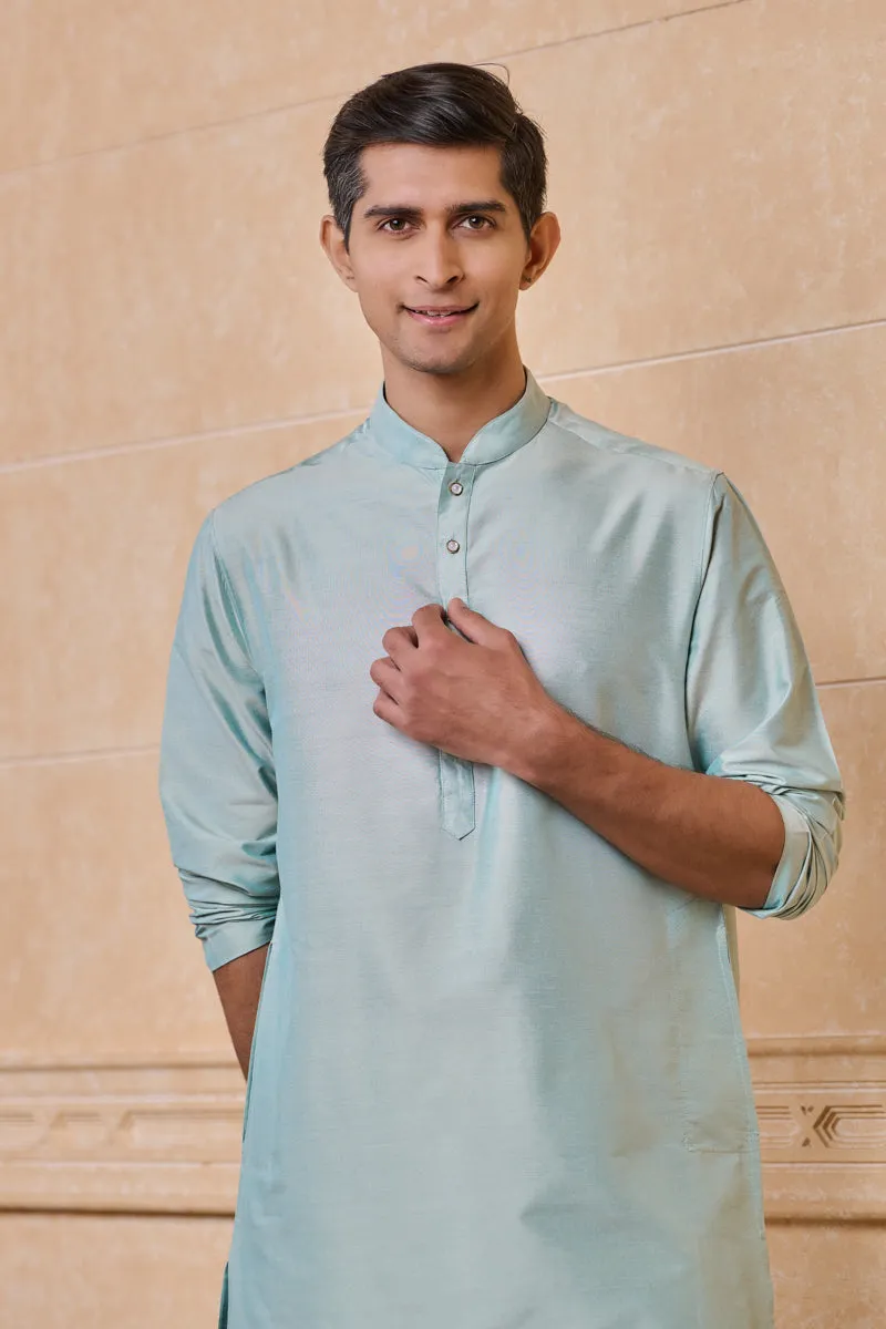 Light Blue Zero Point Collar Single Kurta