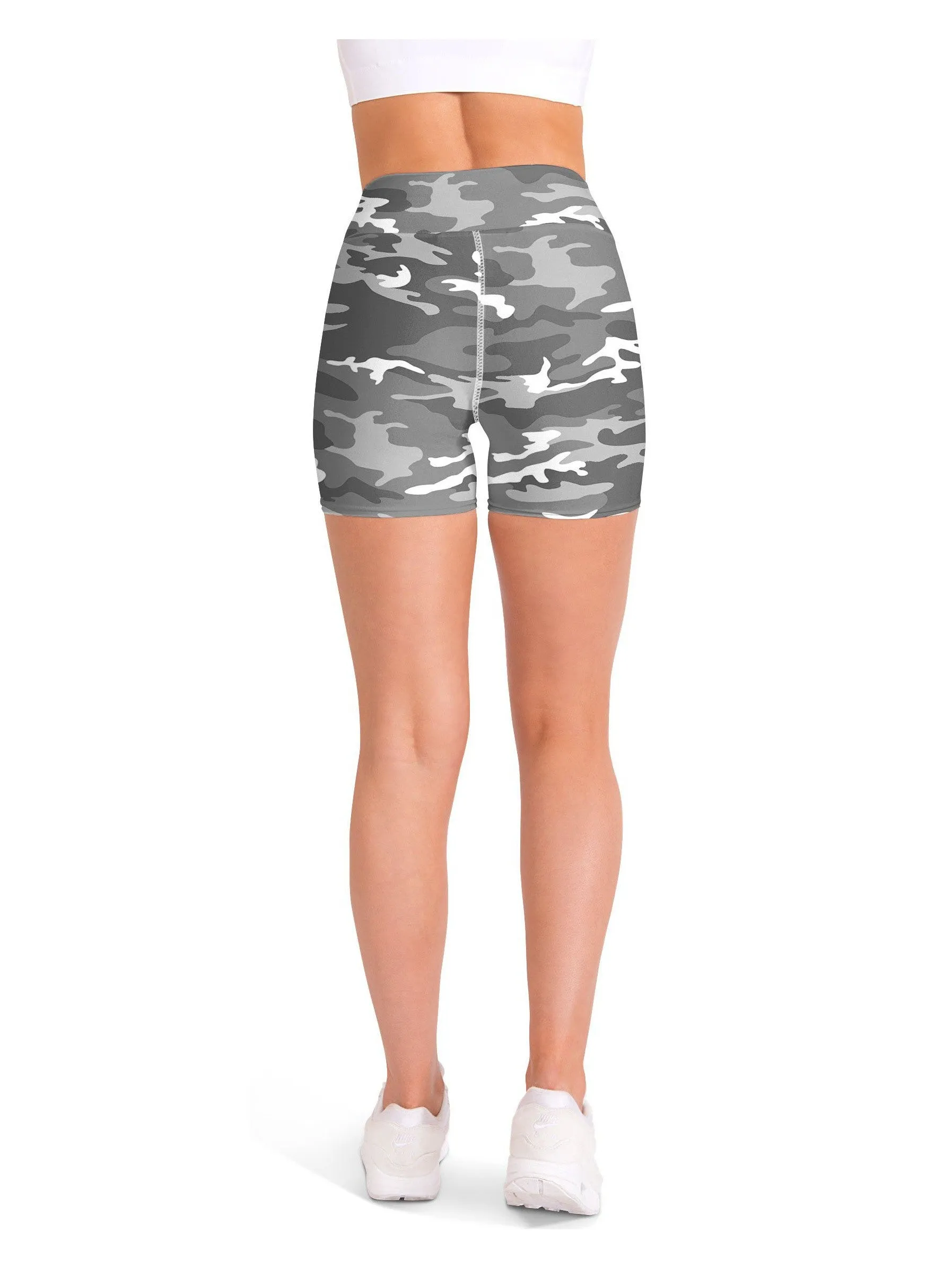 Light Grey Camo Yoga Shorts