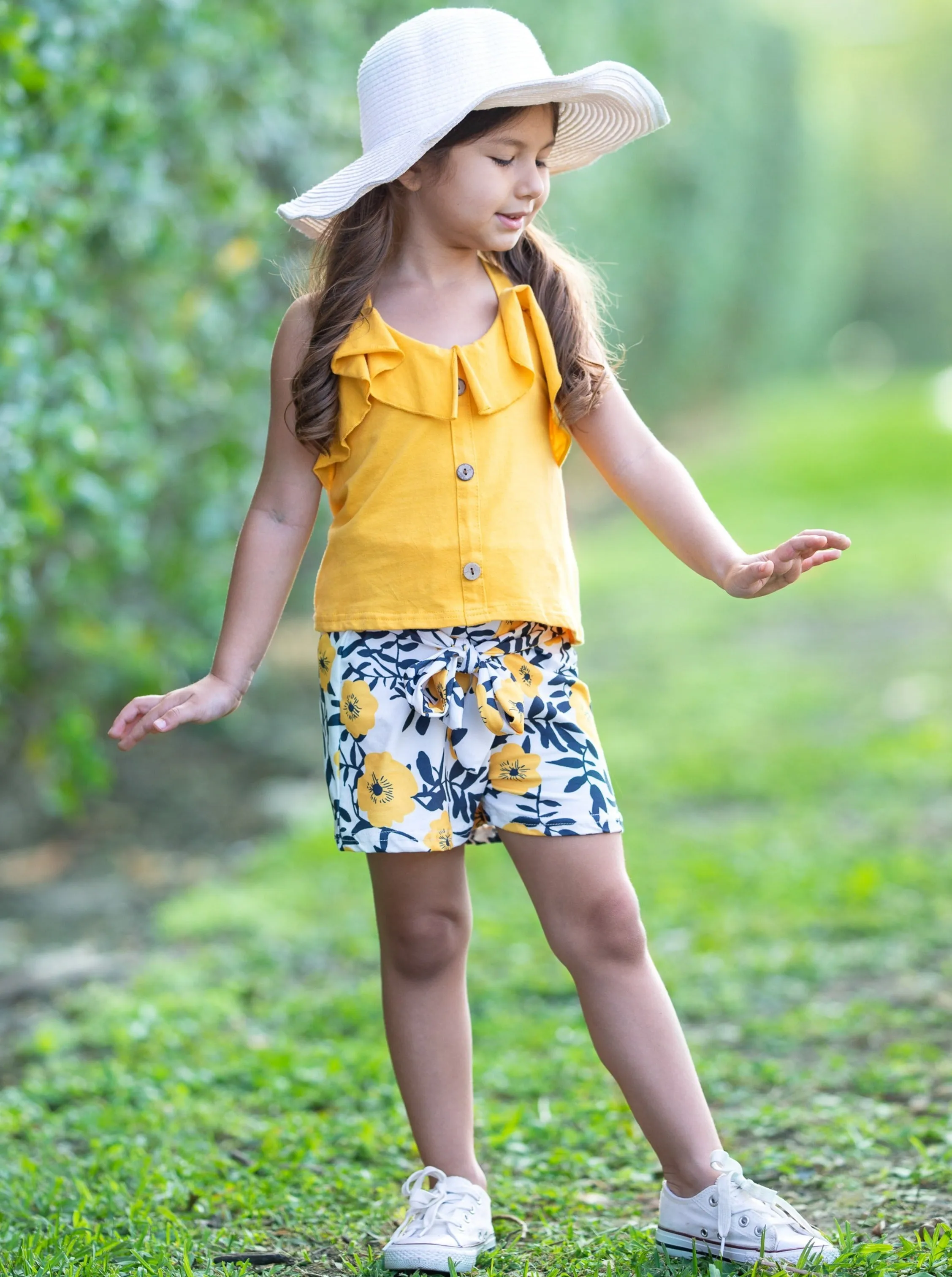 Little Sunshine Paperbag Shorts Set