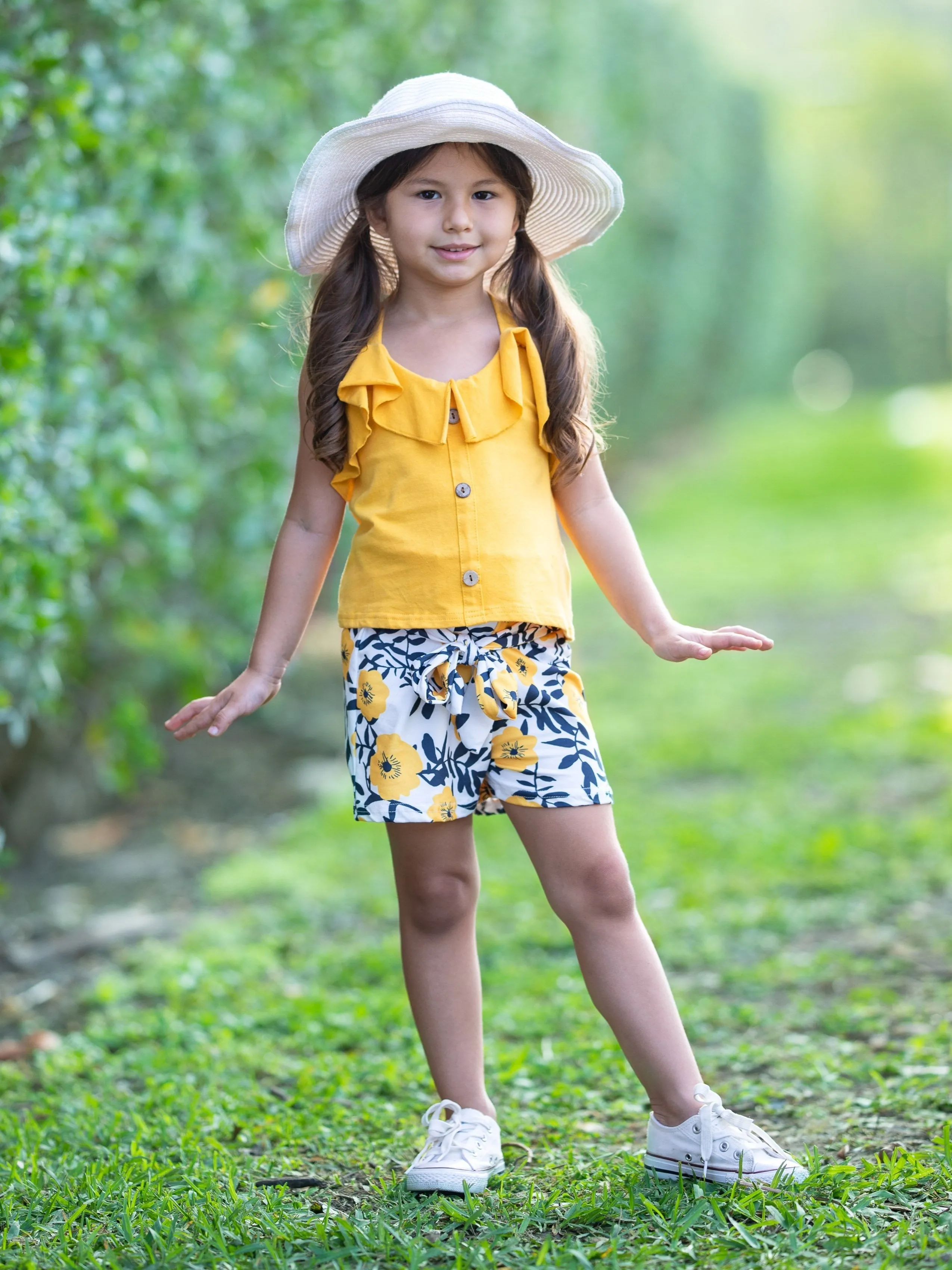 Little Sunshine Paperbag Shorts Set