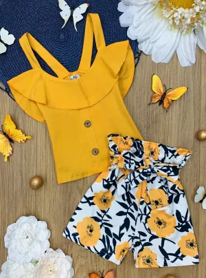 Little Sunshine Paperbag Shorts Set