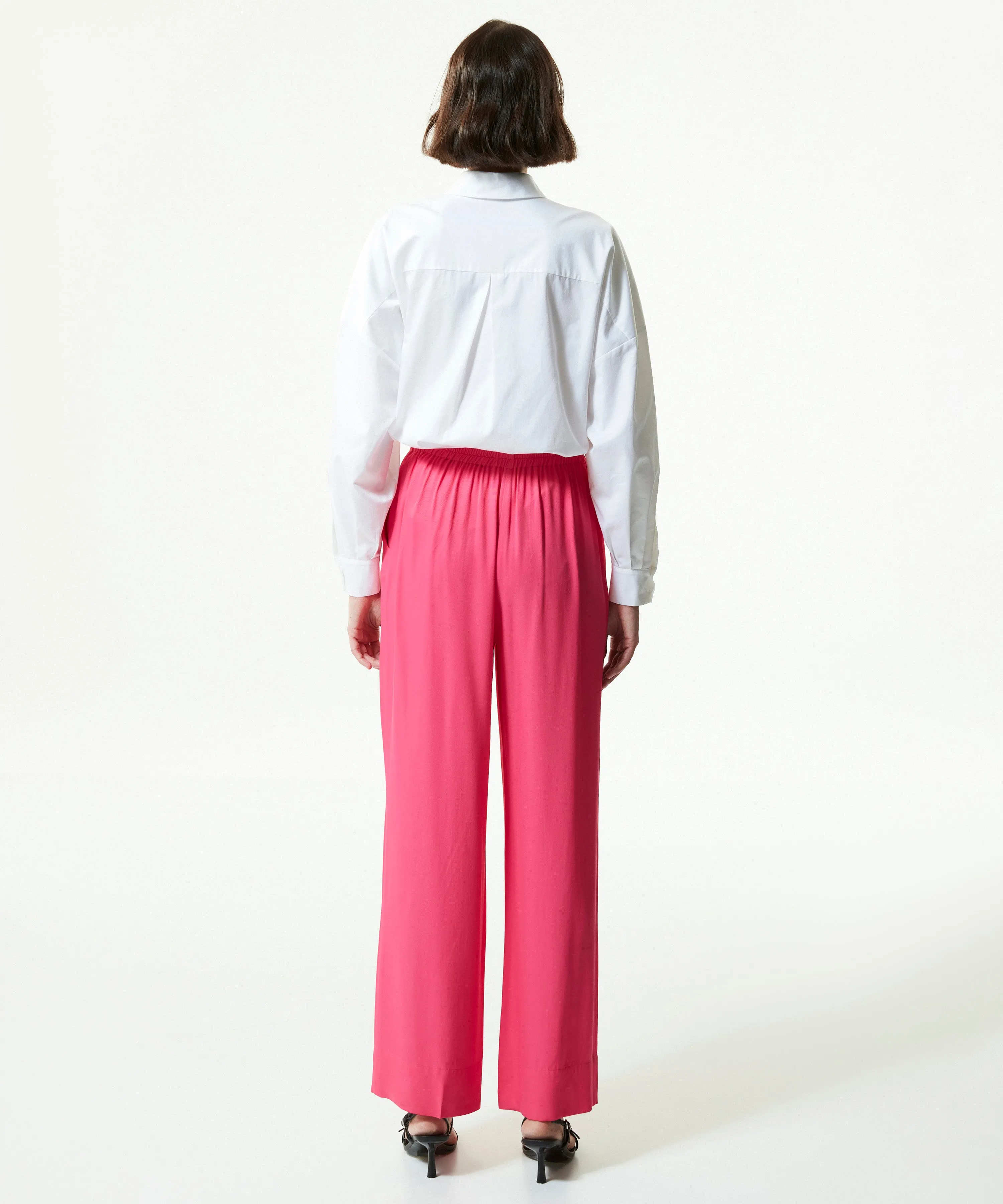 Machka High Waist Wide Leg Fit Trousers Fuchsia