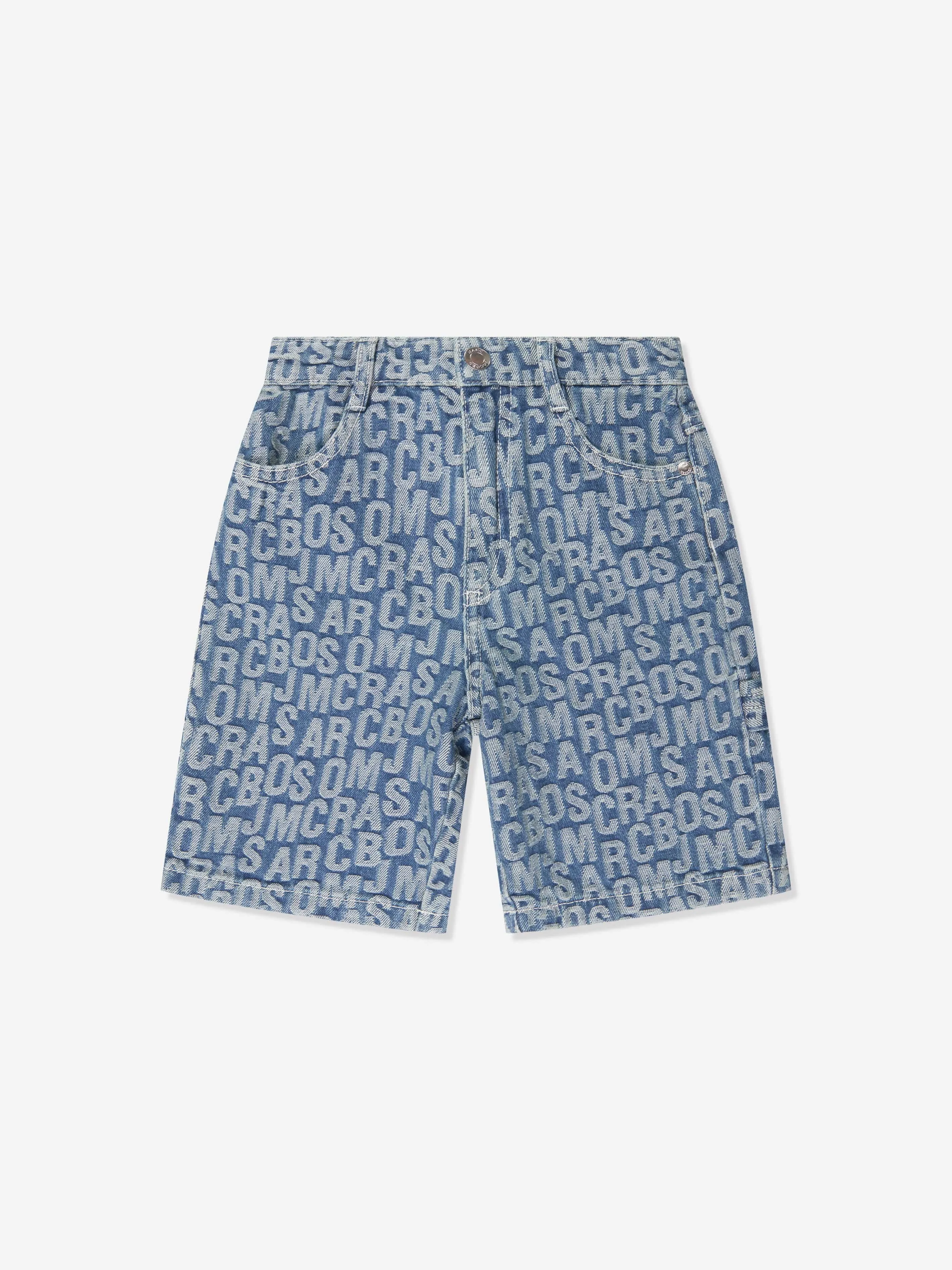 MARC JACOBS Boys Denim Logo Shorts in Blue