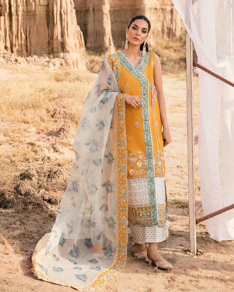 Maria Osama Khan Qamar-09 Pariwash Premium Lawn Collection 2022