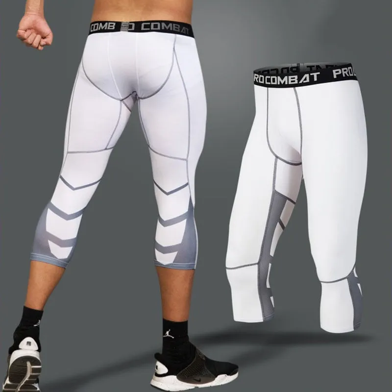 Men's Compression Pants Male Tights Leggings for Running Gym Sport Fitness Quick Dry Fit Joggings Workout White Black Trousers