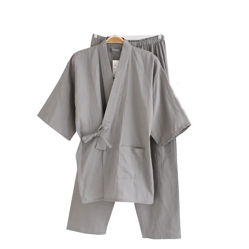 Men's Cotton Kimono Pajamas