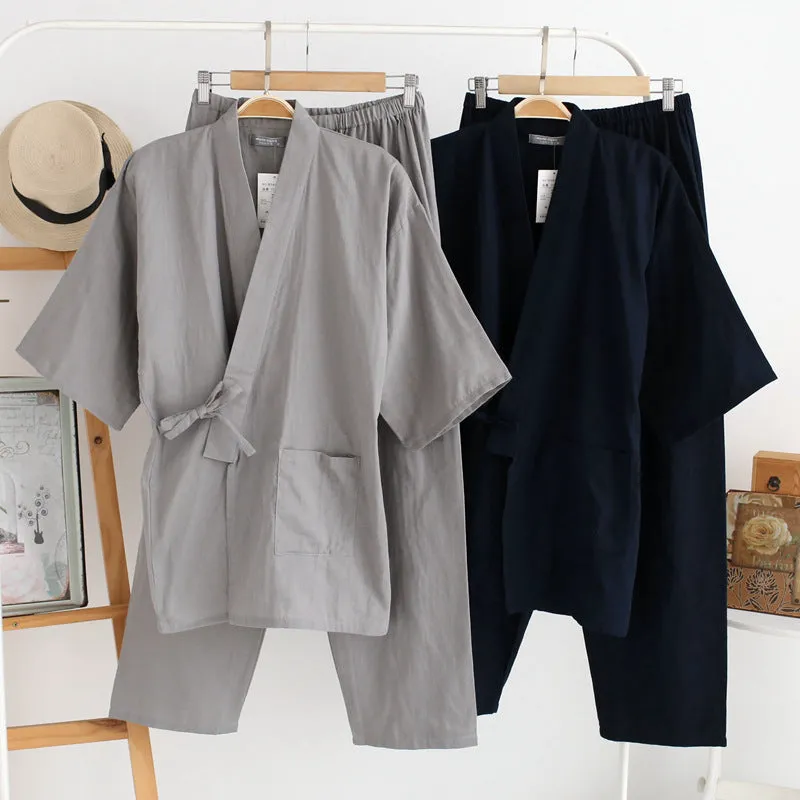 Men's Cotton Kimono Pajamas