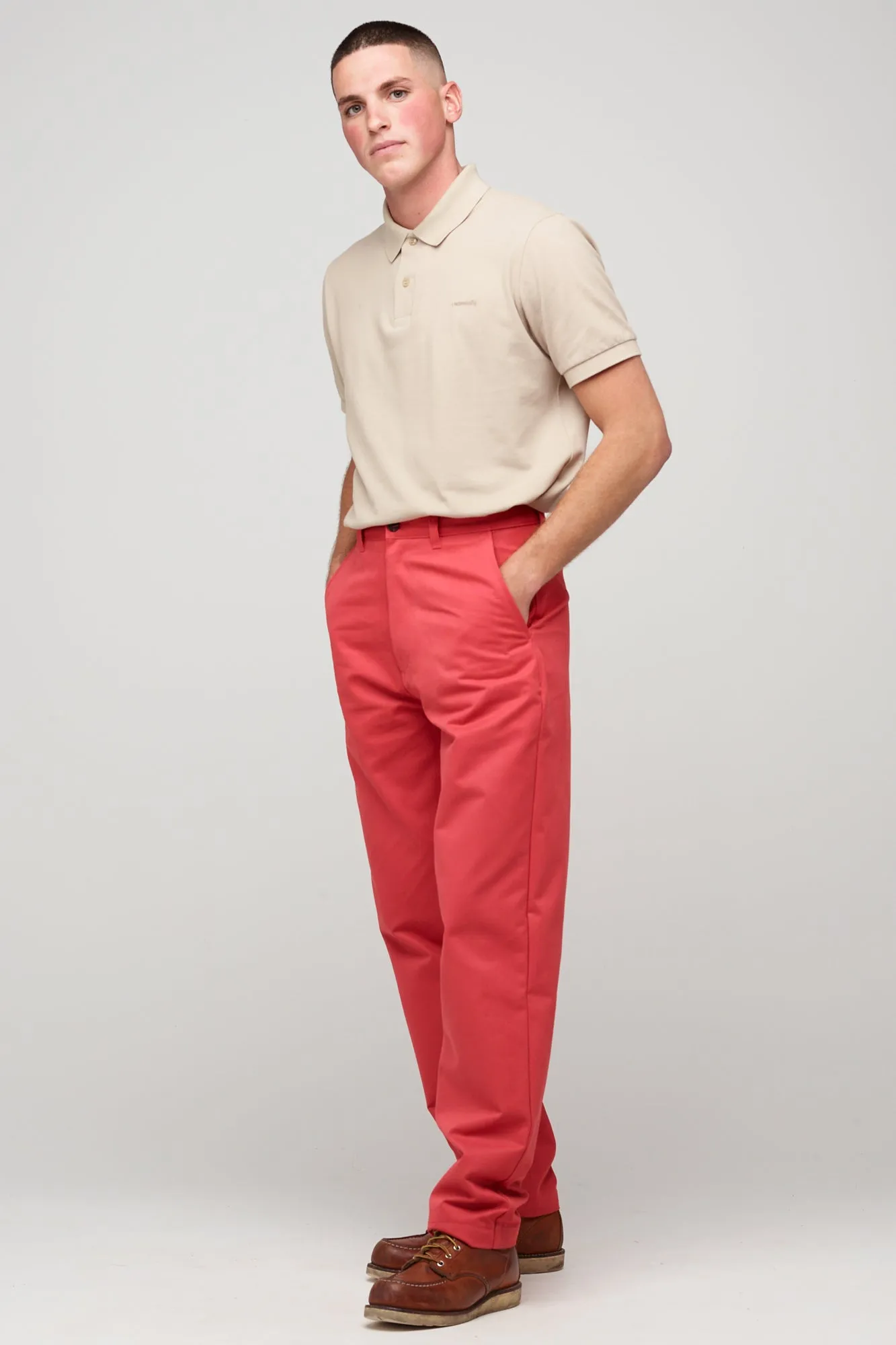 Men's Heavyweight Relaxed Chino - Salmon Red