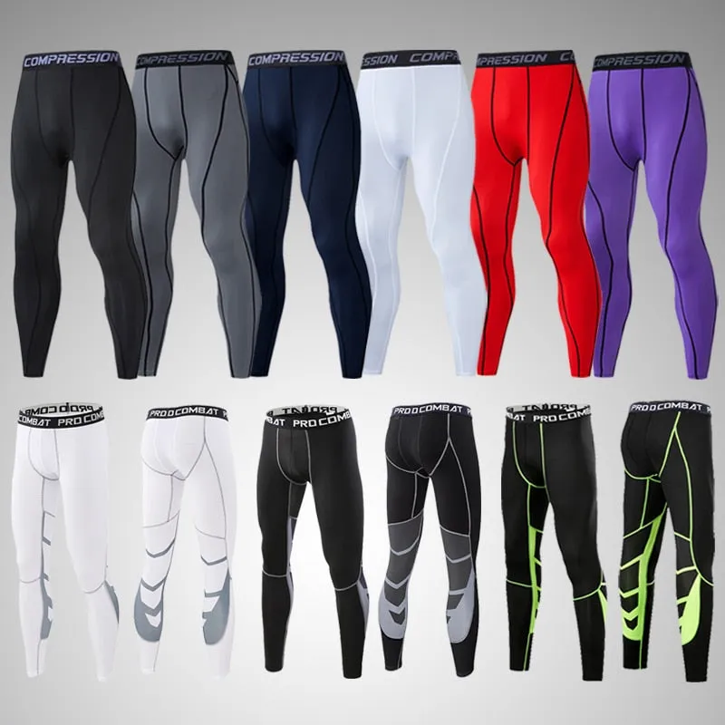 Men's Lycra Compression Pants Cycling Running Basketball Soccer Elasticity Sweatpants Fitness Tights Legging Trousers Rash Guard