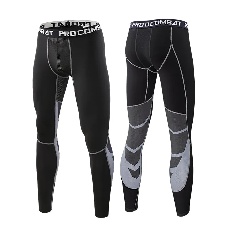 Men's Lycra Leggings Compression Sports Pants Cycling Running Basketball Football Sweatpants Fitness Tights Trousers Rash Guard