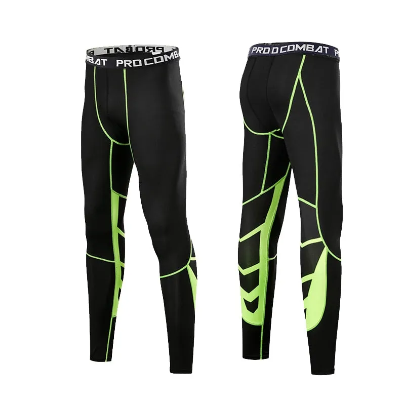 Men's Lycra Leggings Compression Sports Pants Cycling Running Basketball Football Sweatpants Fitness Tights Trousers Rash Guard