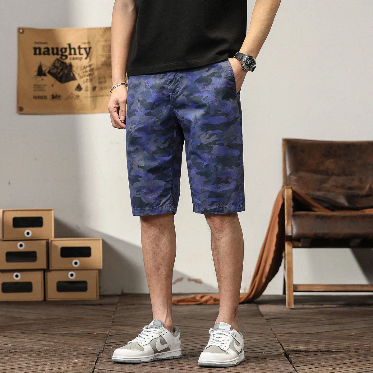 Men's Trends High Design Summer Style Loose Fit Camouflage Cargo Shorts | G3526