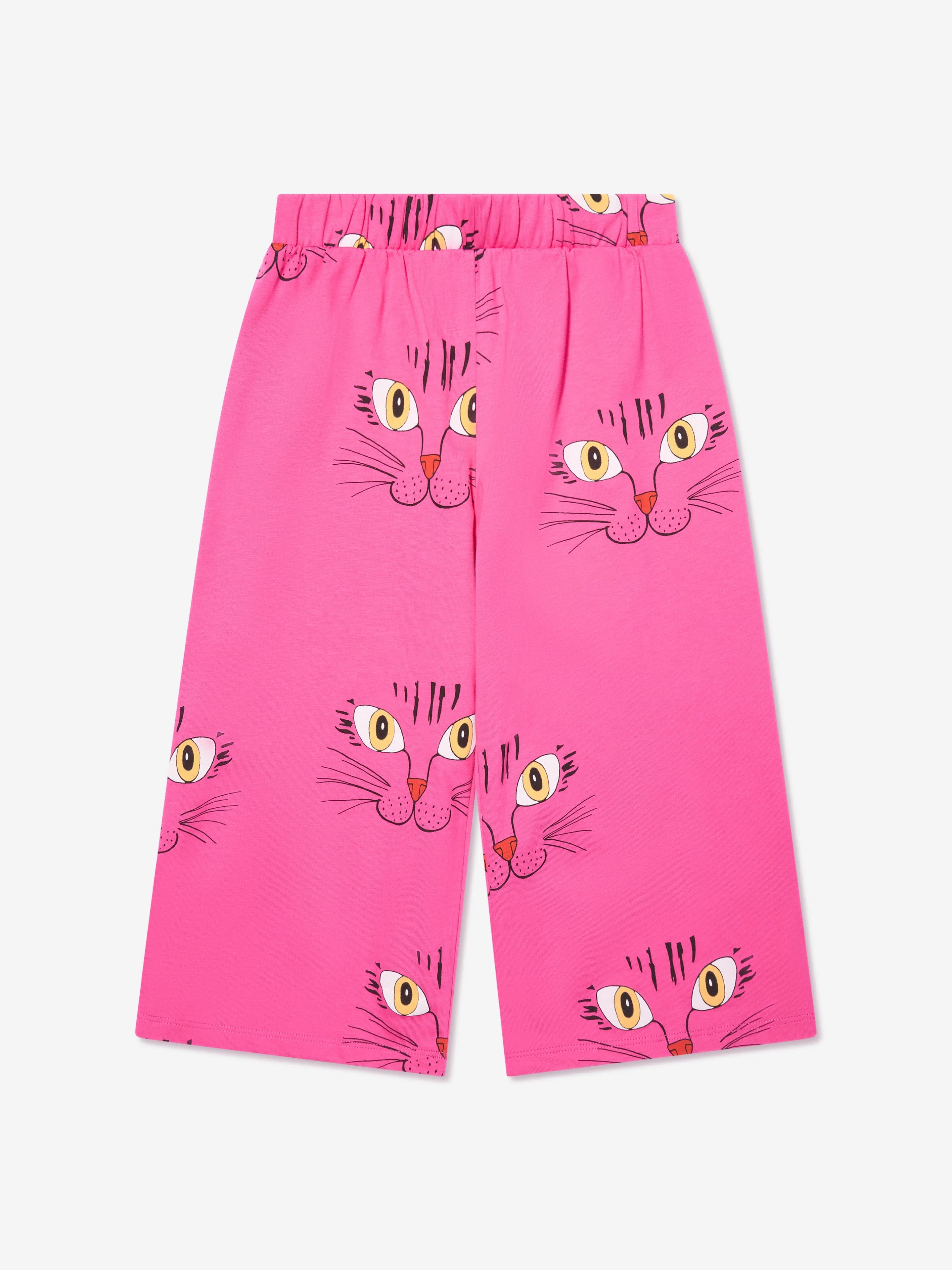 Mini Rodini Girls Cat Face Trousers in Pink