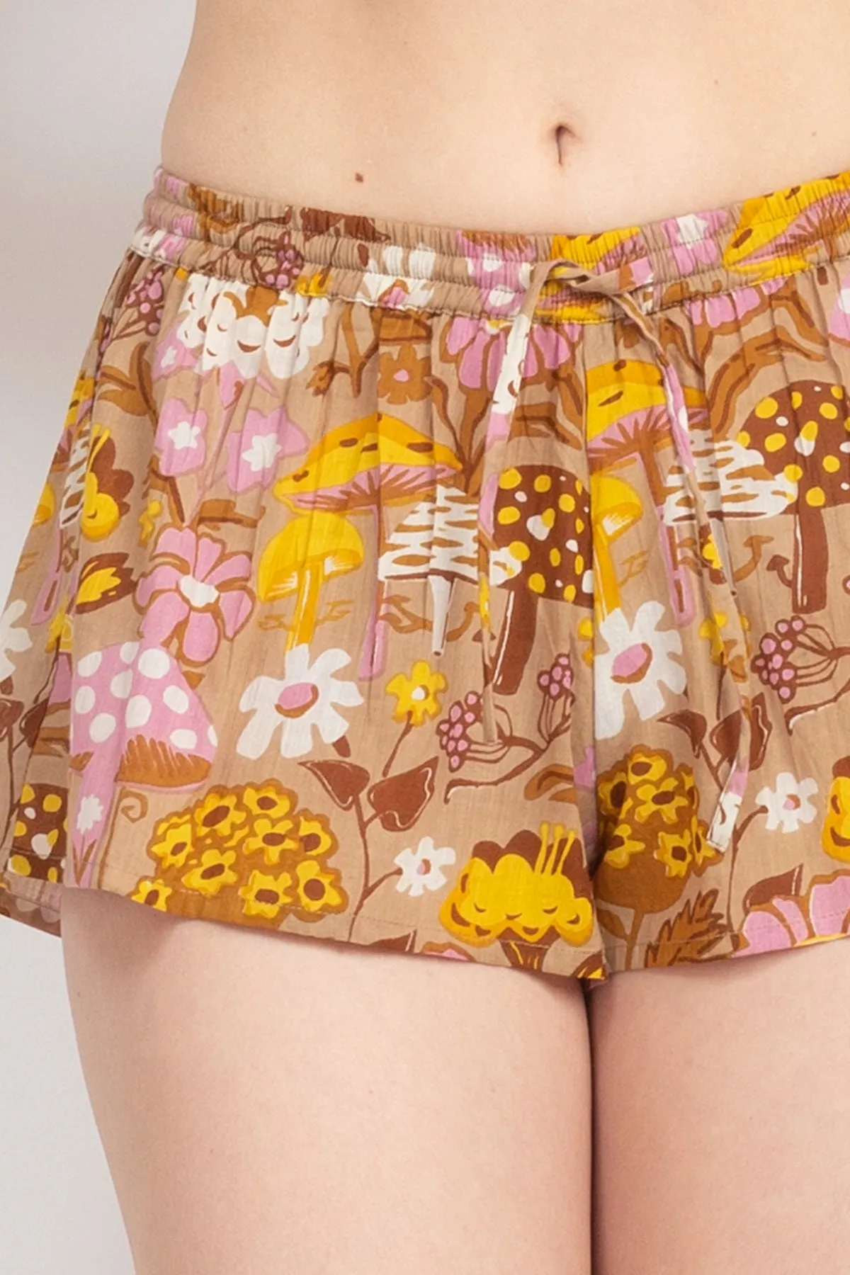 Mushroom Print Beach Shorts