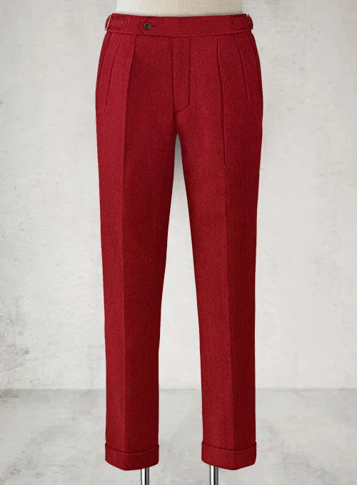 Naples Red Highland Tweed Trousers