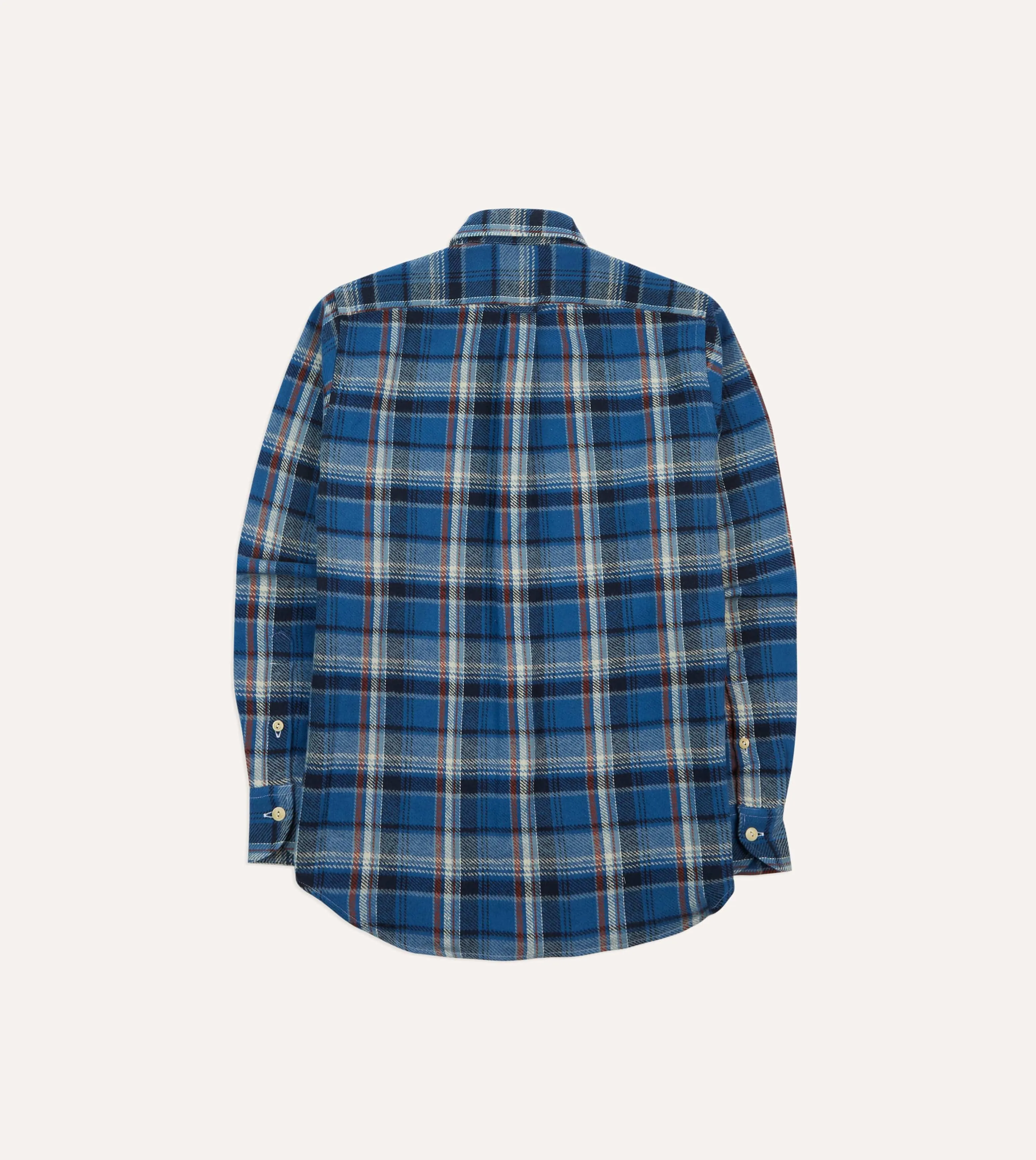 Navy Check Heavy Cotton Two-Pocket Work Shirt