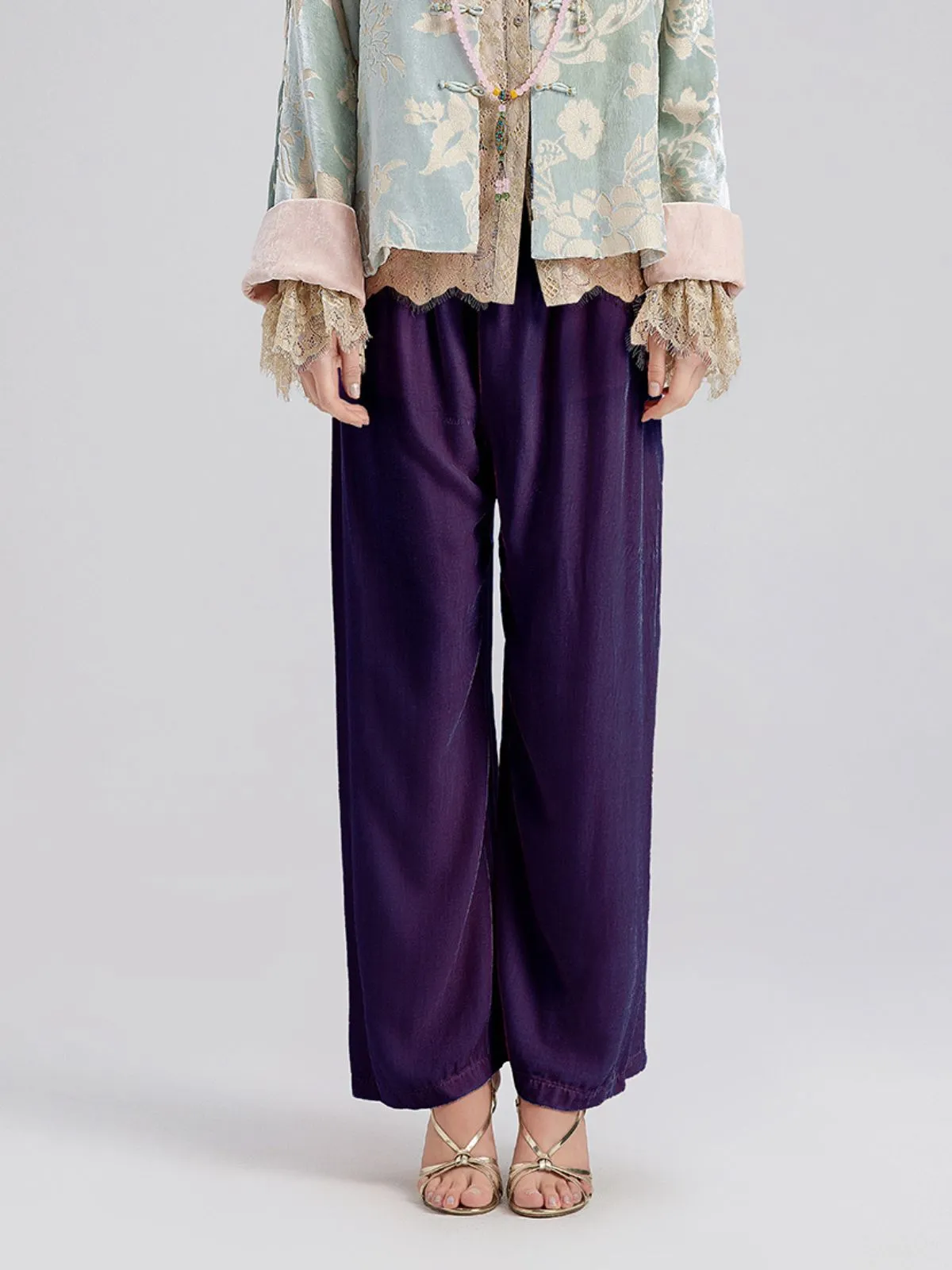 Neo Chinese Style Velvet Pants