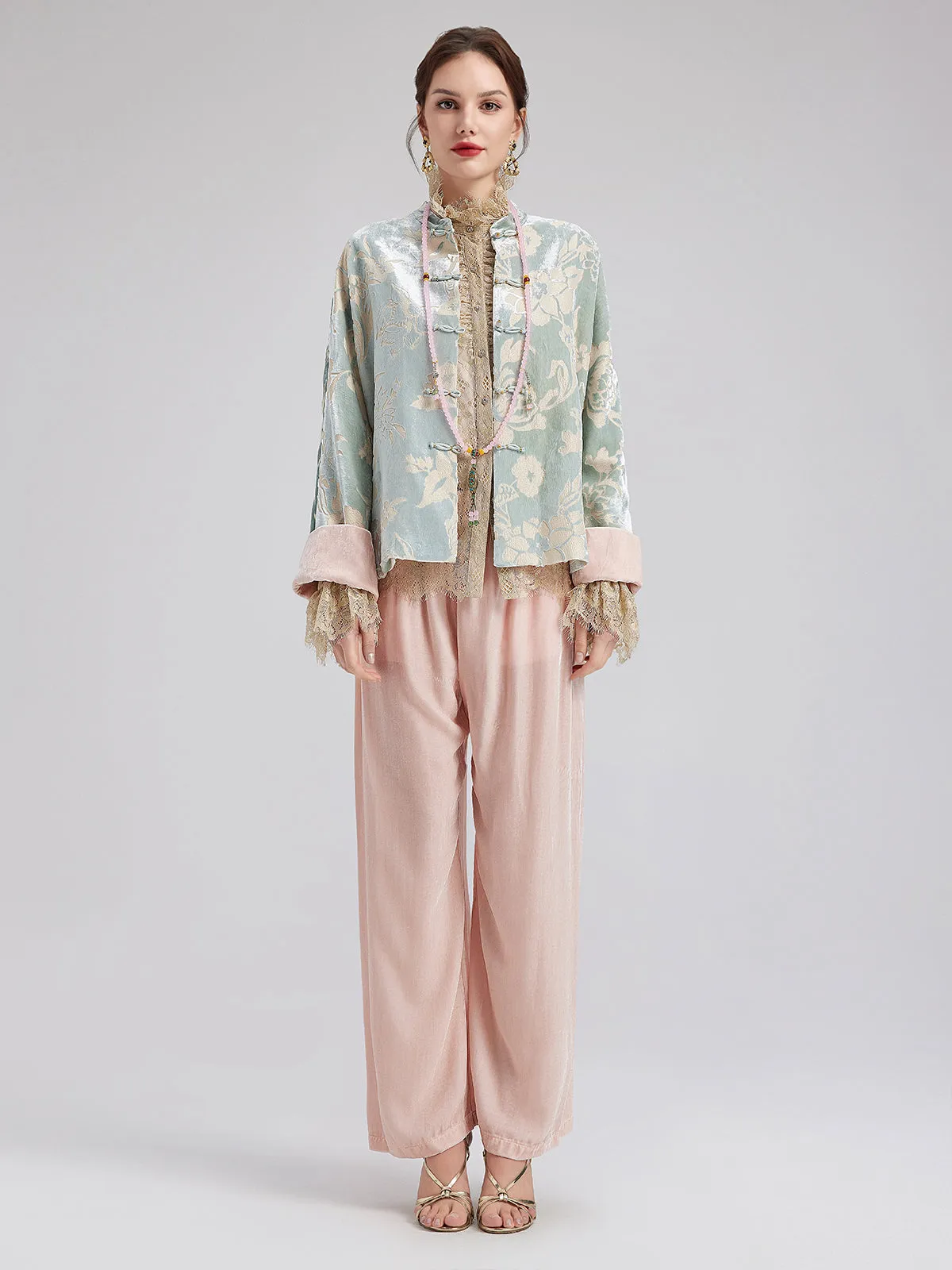 Neo Chinese Style Velvet Pants