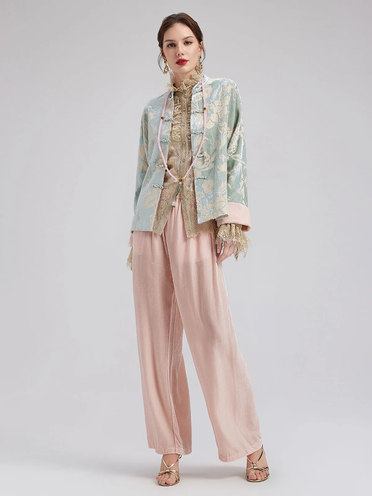 Neo Chinese Style Velvet Pants