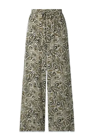 Paisley-Print Silk Trousers