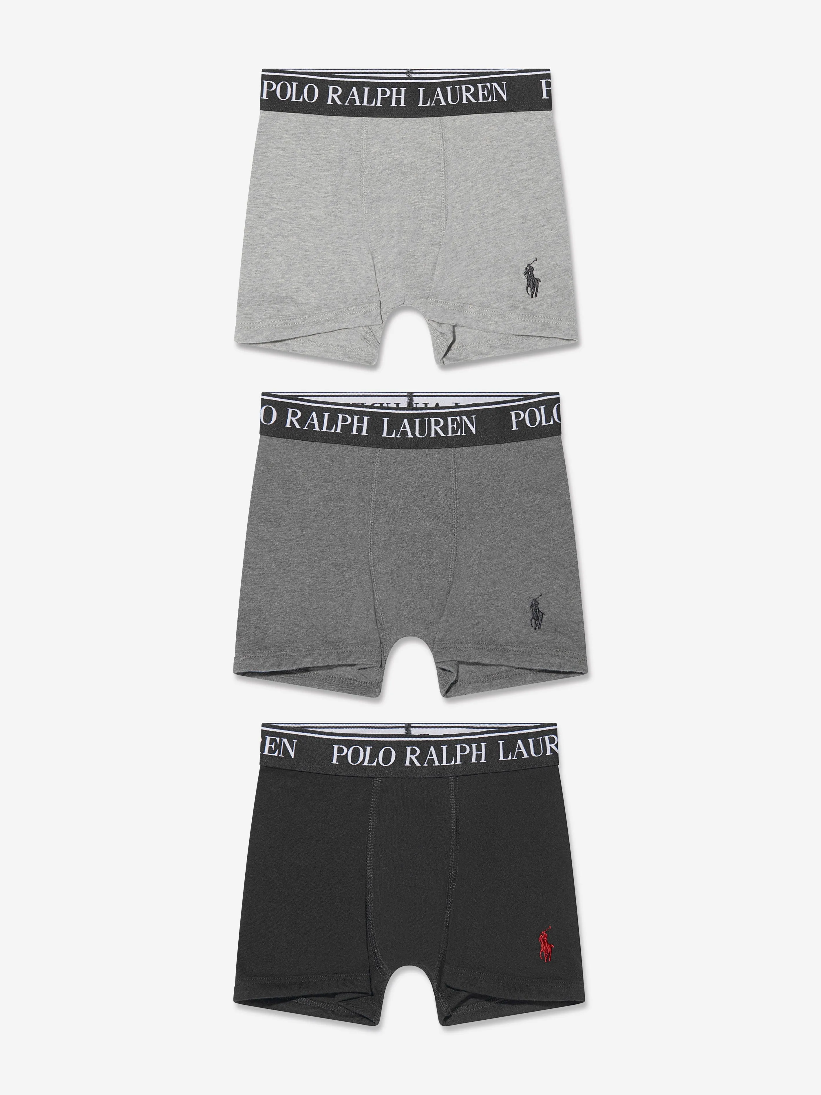 Ralph Lauren Boys 3 Pack Boxer Shorts Set in Grey