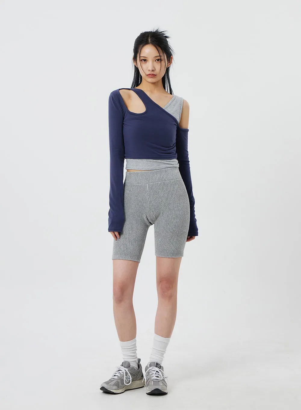 Ribbed Knit Bike Shorts CF322